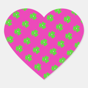 Light green clover for St. Patrick's day Heart Sticker