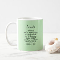 Light Green Courage Bible Verse Custom Name