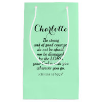 Light Green Courage Bible Verse Custom Name Simple