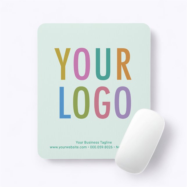 Light Green Custom Mouse Pad Company Logo Non Slip (MISOOK Mint Green Mousepad with Logo)