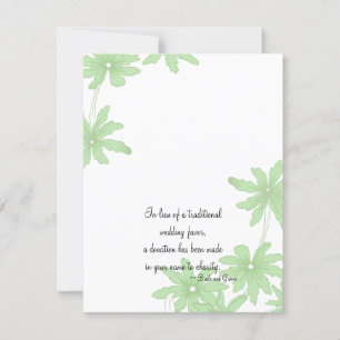 Light Green Daisies Wedding Charity Favour Card
