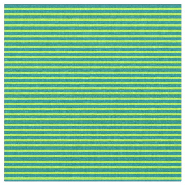 Light Green & Dark Cyan Coloured Lined Pattern Fabric (Close Up)