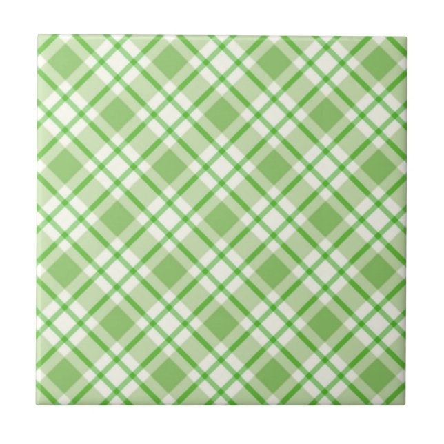 Light green diagonal check pattern tile (Front)