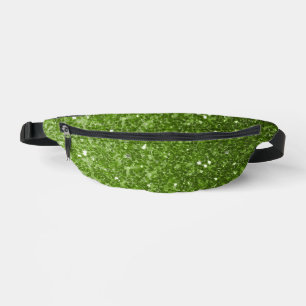 Light green faux glitter sparkles fanny pack