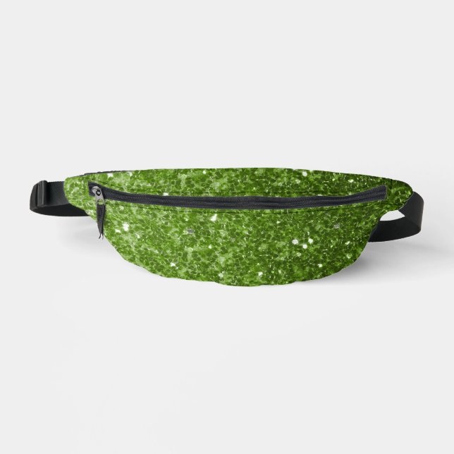 Light green faux glitter sparkles fanny pack (Front)
