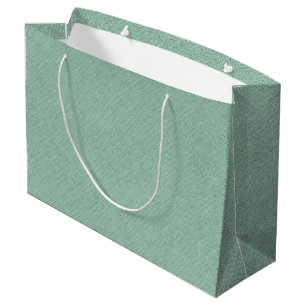 Light-green faux linen texture large gift bag