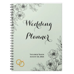 LIGHT GREEN FLORAL WEDDING PLANNER NOTEBOOK