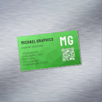 Light green geometric mesh pattern QR code