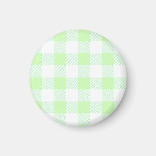 Light Green Gingham Check Pattern Magnet