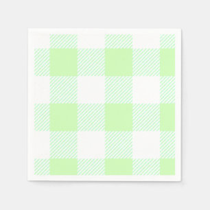 Light Green Gingham Check Pattern Napkin