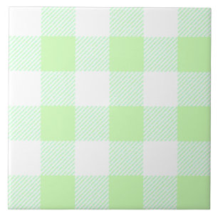 Light Green Gingham Check Pattern Tile