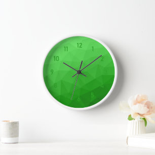 Light green gradient geometric mesh bright pattern clock