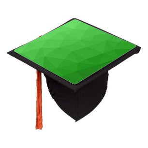 Light green gradient geometric mesh bright pattern graduation cap topper