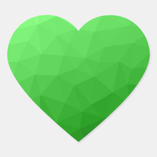 Light green gradient geometric mesh bright pattern heart sticker