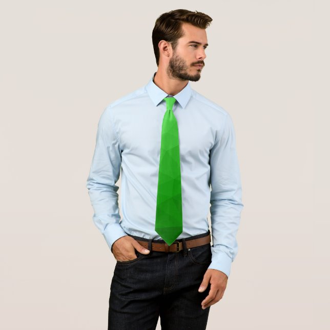 Light green gradient geometric mesh bright pattern tie (In Situ)