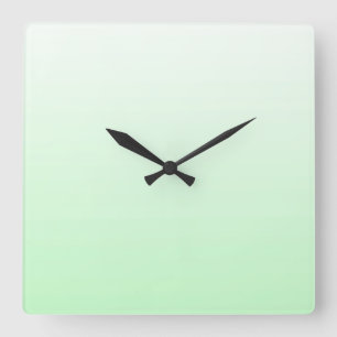 Light Green Gradient Jade Clear to Green Pastel Square Wall Clock