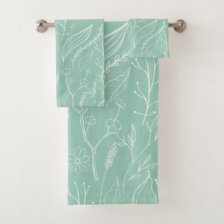 LIGHT GREEN LEAFY COLLECTION TOWEL SET