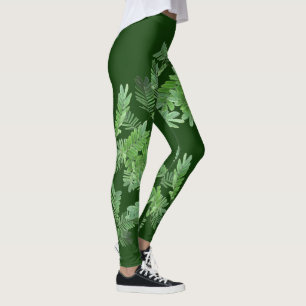 Light Green Leaves Leggings