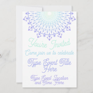 Light Green-Light Purple Diamond Edge Invitation