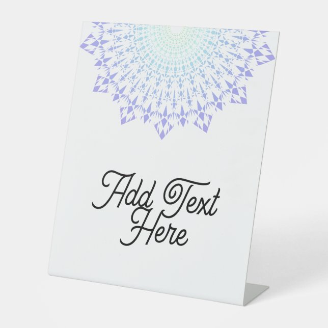 Light Green-Light Purple Diamond Edge Table Sign (Front)