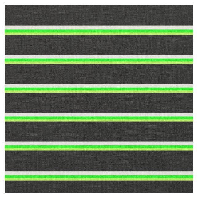Light Green, Lime, Beige, and Black Coloured Lines Fabric (Close Up)