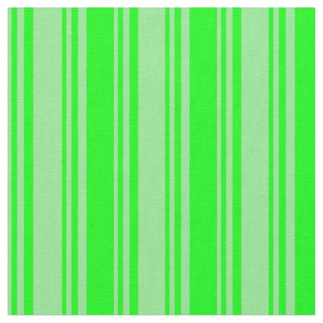 Light Green & Lime Coloured Striped Pattern Fabric (Close Up)