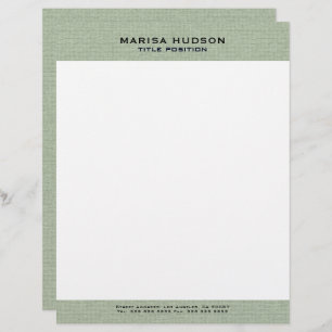 Light green Linen Fabric Texture Letterhead
