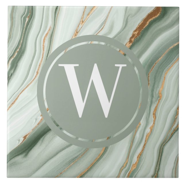 Light Green Marble Tile Sea Green Teal Stone (Front)
