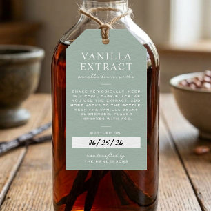 Light Green Minimalist Vanilla Extract Gift Tags