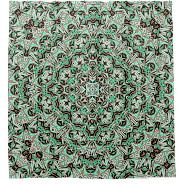 Light green, mint and brown mandala. (Front)