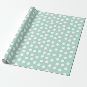 mint wrapping paper polka dots light