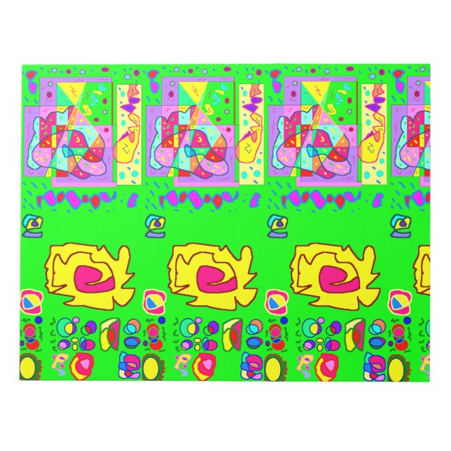Light green multi patterned notepad (Front)