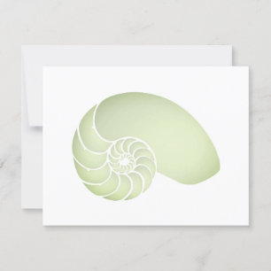 Light Green Nautilus Flat Note Card