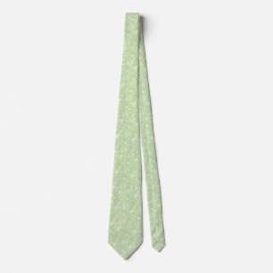 Light Green Paisley Floral Pattern Tie