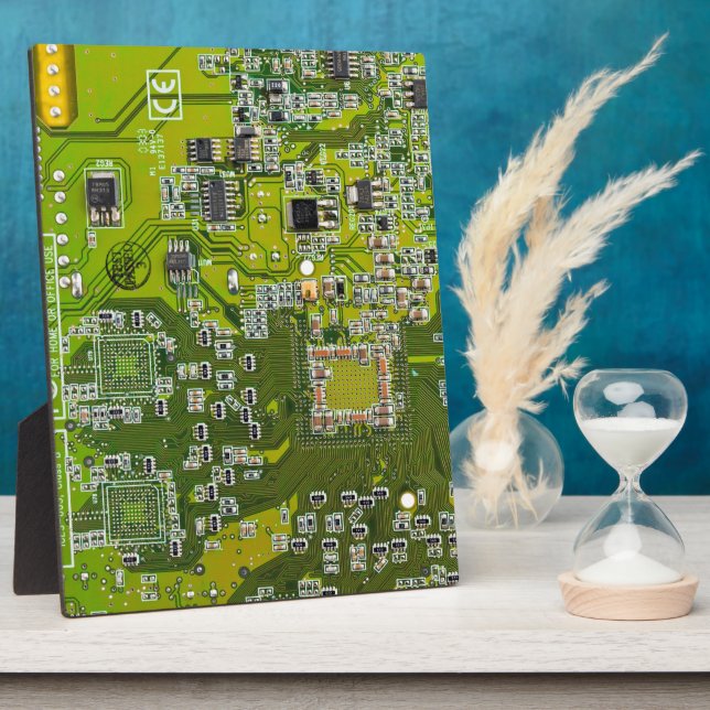 Light Green PCB Circuit Board Design for IT Pros Plaque (Side)