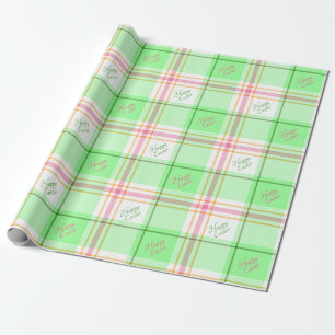 Light Green & Pink Happy Easter Wrapping Paper