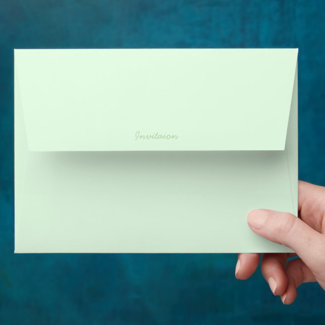 Light Green Plain Personal Stationery Envelope (Hand)