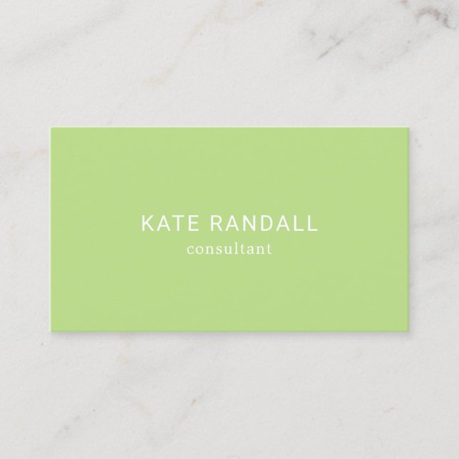 Light Green Professional Social Media Networking Business Card (Front)