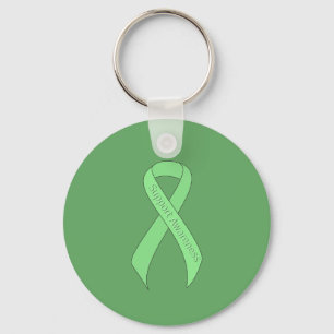 Light Green Ribbon Support Awareness Keychain