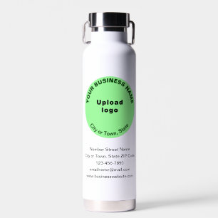 Light Green Round Business Brand on Insulated Water Bottle