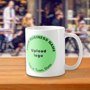 Light Green Round Business Brand on Mug