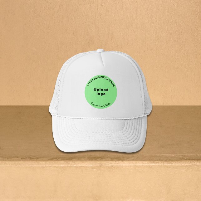 Light Green Round Business Brand on Trucker Hat (Light green round business brand on trucker hat)