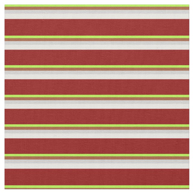 Light Green, Sienna, Grey, Mint Cream & Dark Red Fabric (Close Up)