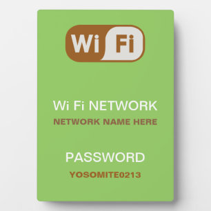 Light Green Simple Elegant WiFi Info Plaque