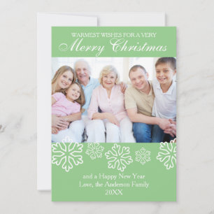 Light Green Snowflakes Photo - Christmas Card