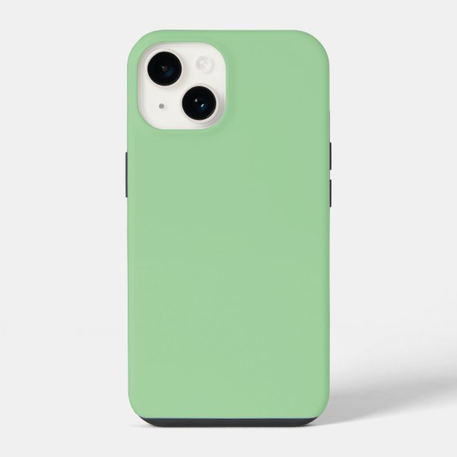Light Green, solid pastel colour, Throw Pillow iPhone Case (Back)