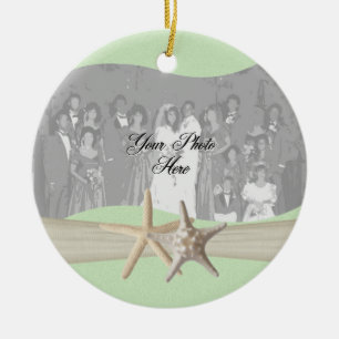 Light Green Starfish Photo Ceramic Ornament