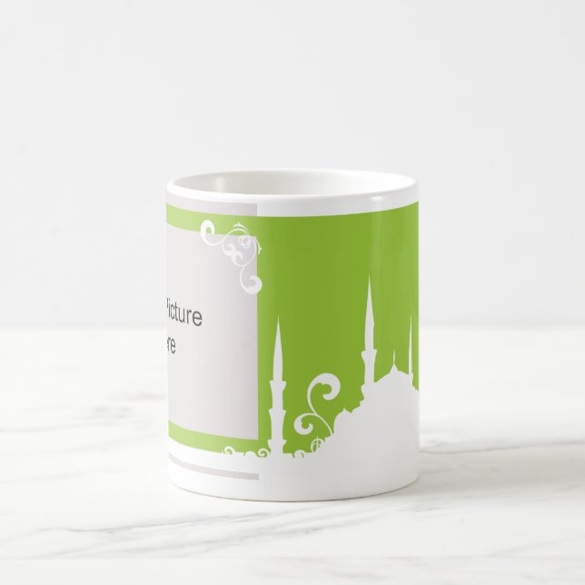Light Green Swirl Mosque Photo Mug (Center)