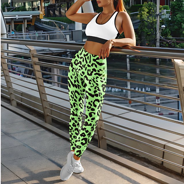 Light green Tiger Print  Leggings (Creator Uploaded)