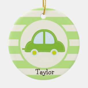 Light Green Toy Car Ceramic Ornament